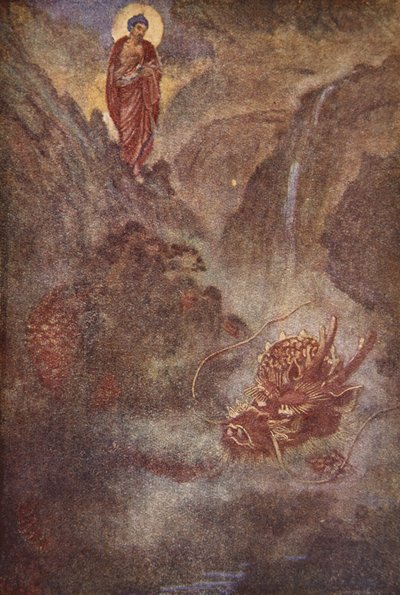 Buddha and the dragon, illustration from 
