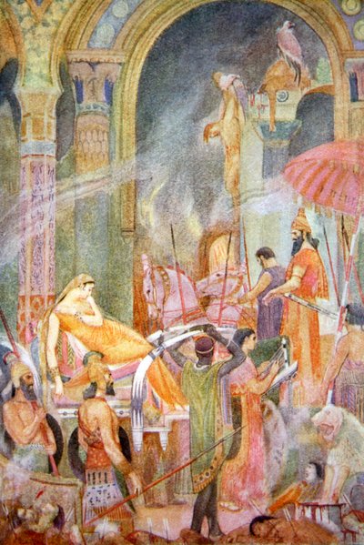 Capture of Sarrapanu by Tiglath-Pileser II, 1916 by Evelyn Paul
