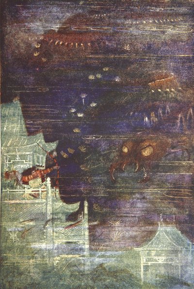 Hidesato and the centipede, illustration from 