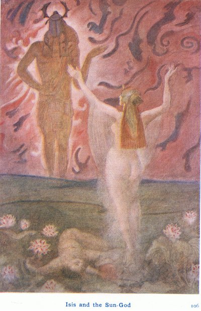 Isis and the sun god Ra by Evelyn Paul