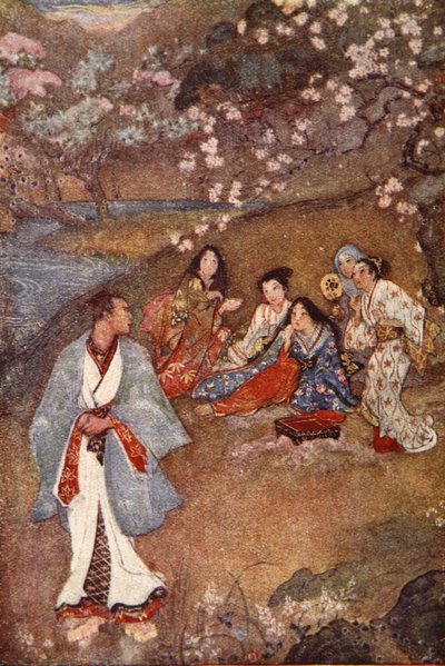 Shinge and Yoshisawa by the Violet Well, illustration from 