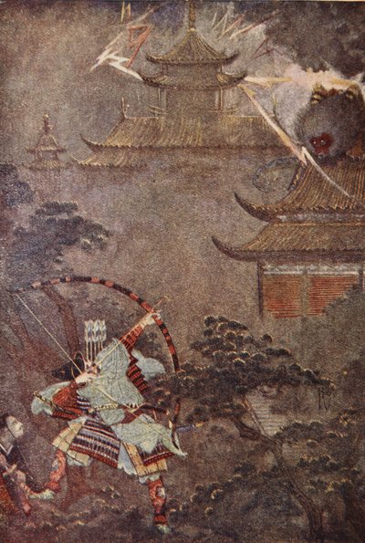 Yorimasa slays the monster, illustration from 
