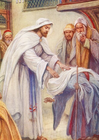 Jesus and the Woman Whose Back Was Bent by Evelyn Stuart Hardy