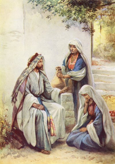 Jesus with Mary and Martha by Evelyn Stuart Hardy