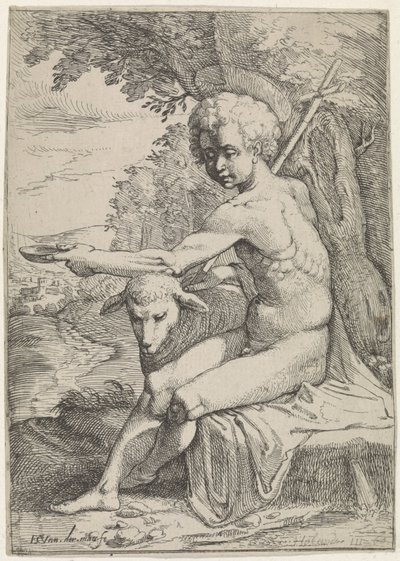 John the Baptist in the Wilderness by Everard Crynsz. van der Maes
