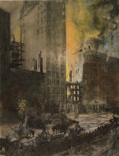 Fire on 24th Street, New York City by Everett Shinn