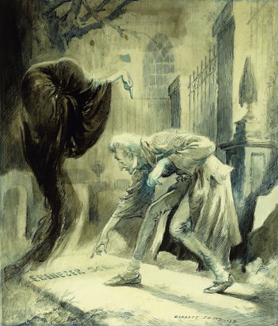 The Ghost of Christmas Yet to Come: Ebeneezer Scrooge by Everett Shinn