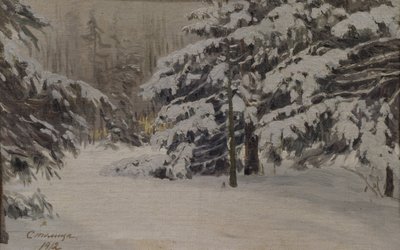 Winter on the islands of Saint Petersburg, 1912 by Evgeni Ivanovich Stolitsa