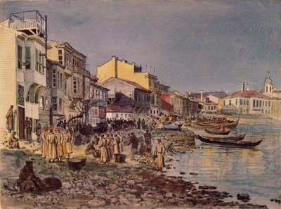 Russian Soldiers at the Embankment in San Stefano by Evgeni Kirillovich Makarov