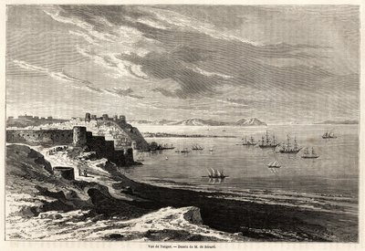 View of Tangier (Morocco), drawing by Evremond de Berard (1824-1881), to illustrate M.F.Schickler