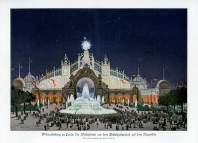 Fountains at the Palace of Electricity, Champ de Mars, Paris World Exposition 1889 by Ewald Thiel