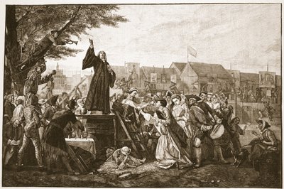Whitefield preaching in Moorfields, illustration from 