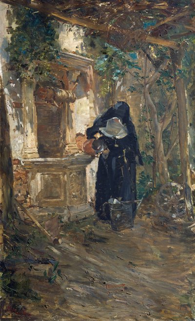 Nun at Well by Ezechiele Acerbi