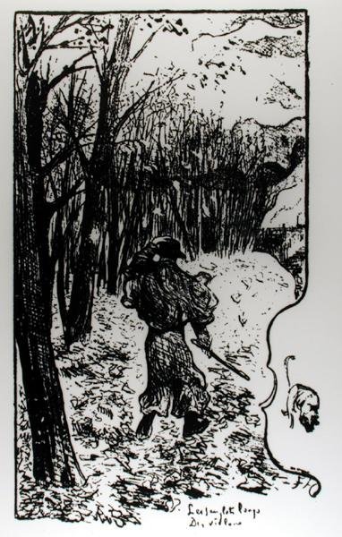 Verlaine in an Autumn Landscape, illustration from Impression d