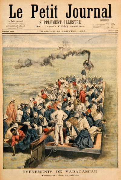 Events in Madagascar: The Repatriation of French troops, illustration from Le Petit Journal, 20th January 1896 by F.L. and Tofani, Oswaldo Meaulle