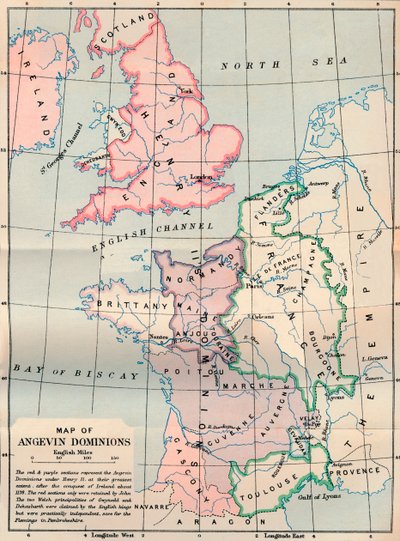 Map of Angevin Dominions, 1902 by FS Weller