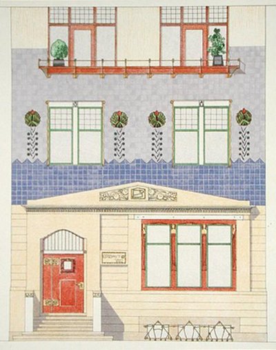 Design for the Facade of a German Town House, early 1900s by F.W. Jochem