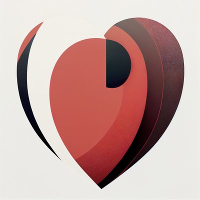 A Red Heart Symbolizing Love, Emotional Painting by F. Abderrahim