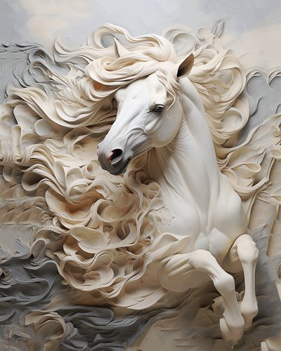 Abstract Horse Renaissance Painting, Michelangelo Buonarroti Style, Modern Room Decor, Wall Art Prints by F. Abderrahim