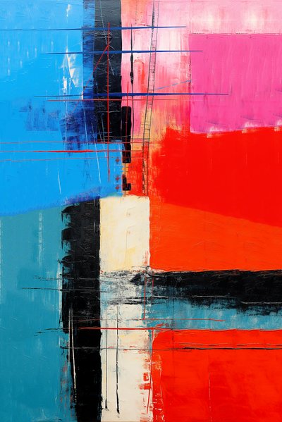 Abstract Painting for Bedroom on Vertical Canvas, Wall Art Prints by F. Abderrahim