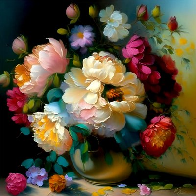 Beautiful Roses in Vase by F. Abderrahim