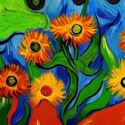 Beautiful Impressionist Flowers by F. Abderrahim