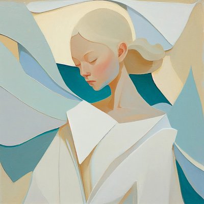 Blonde Female Portrait, Inspired from Famous Paintings by F. Abderrahim