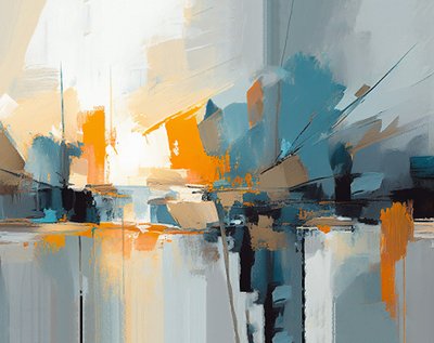 Contemporary oil painting composition texture abstraction by F. Abderrahim