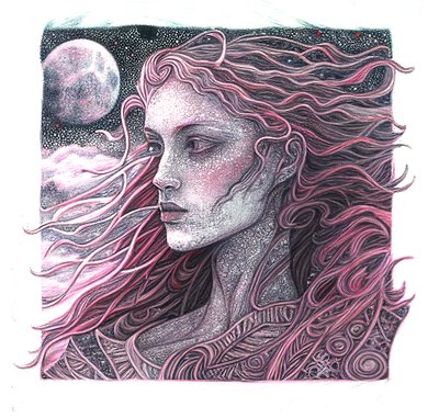 Fine Line Art Woman Portrait Graphic, Wall Art Prints by F. Abderrahim