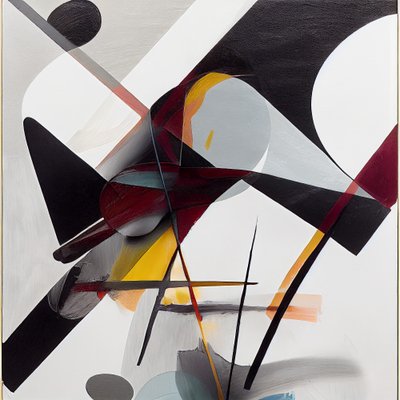 Fine Art Abstract Composition Painting by F. Abderrahim