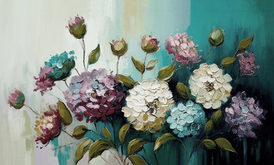 Flower Still Life Painting by F. Abderrahim