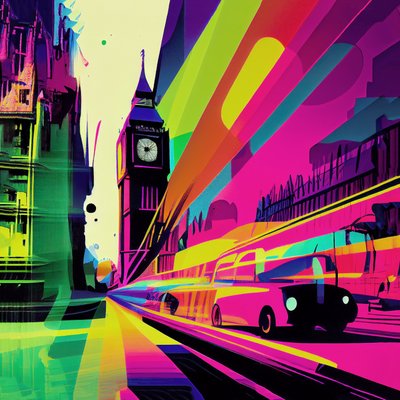 London Colourful Surrealist Cartooning, Comic Abstraction by F. Abderrahim