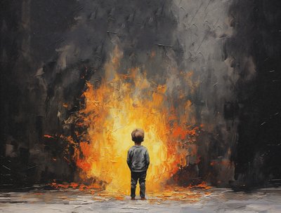 Minimalist Painting, Innocent Portrait by F. Abderrahim
