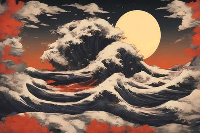 Rough Sea in a Seascape by F. Abderrahim