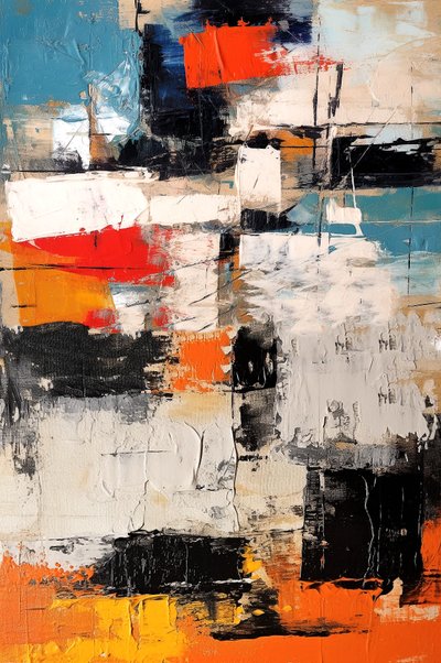 Vertical Modern Abstract Painting for Living Room, Poster Prints for Sale by F. Abderrahim