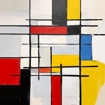 Abstract Piet Mondrian Painting Style by F. Abderrahim