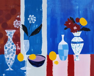 Flowers in Vases on the Table by F. Abderrahim