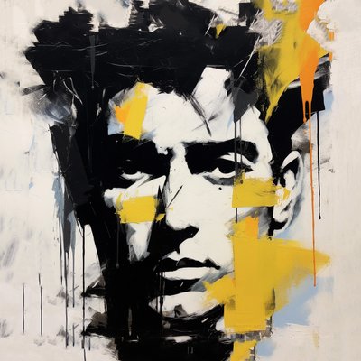 James Dean portrait face, Picasso style by F. Abderrahim