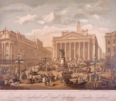 Bank of England and Royal Exchange, London by F Appel