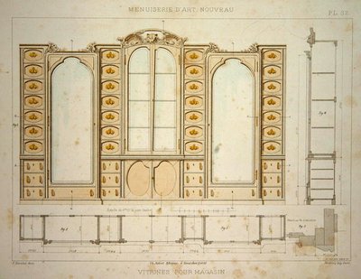 Design for a shop display cabinet by F. Barabas