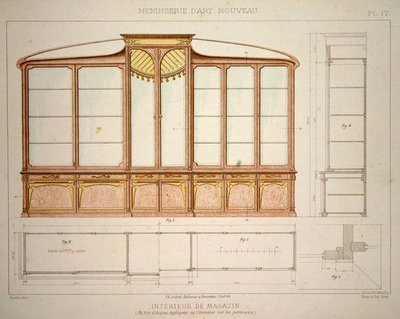 Design for a shop display cabinet, illustration from 