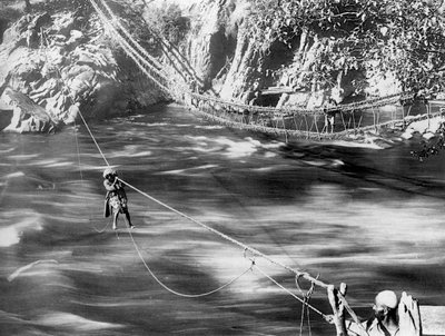 Rope Bridge, Jhelum Valley, Kashmir, India, c1900 by F. Bremner