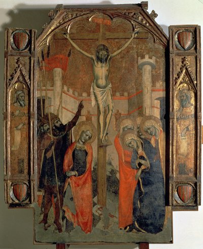 The Crucifixion, upper section of the central panel of the great altarpiece of Almudaina, completed in 1358 by F. Bassa and R. Destorrents