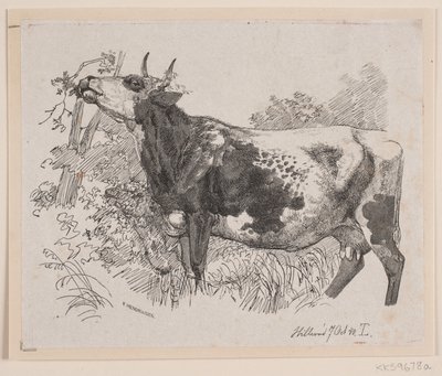 A Cow Defoliating the Branches of a Tree by F. Hendriksen