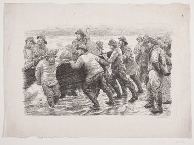 Fishermen Preparing to Launch a Boat by F. Hendriksen