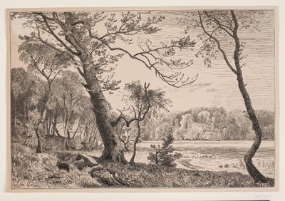 The Grove at Silkeborg Towards Fruens Bench by F. Hendriksen