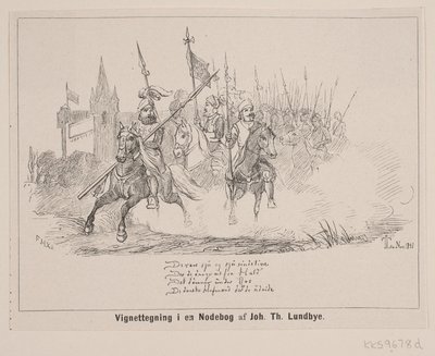 Vignette Drawing in a Music Book by F. Hendriksen