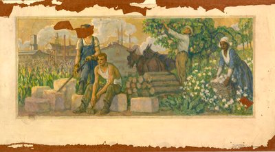 Abundance of Today (mural study, Clarksville, Tennessee Post Office) by F. Luis Mora