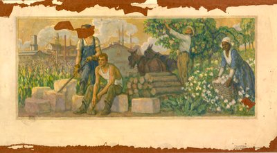 Abundance of Today Mural Study, Clarksville, Tennessee Post Office, ca. 1937-1938 by F. Luis Mora