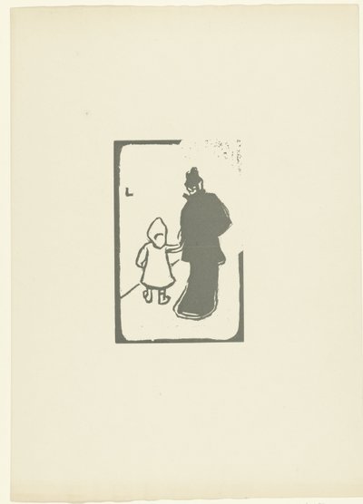 Walking Woman with Child by Hand (Promenade) by Fabien Launay